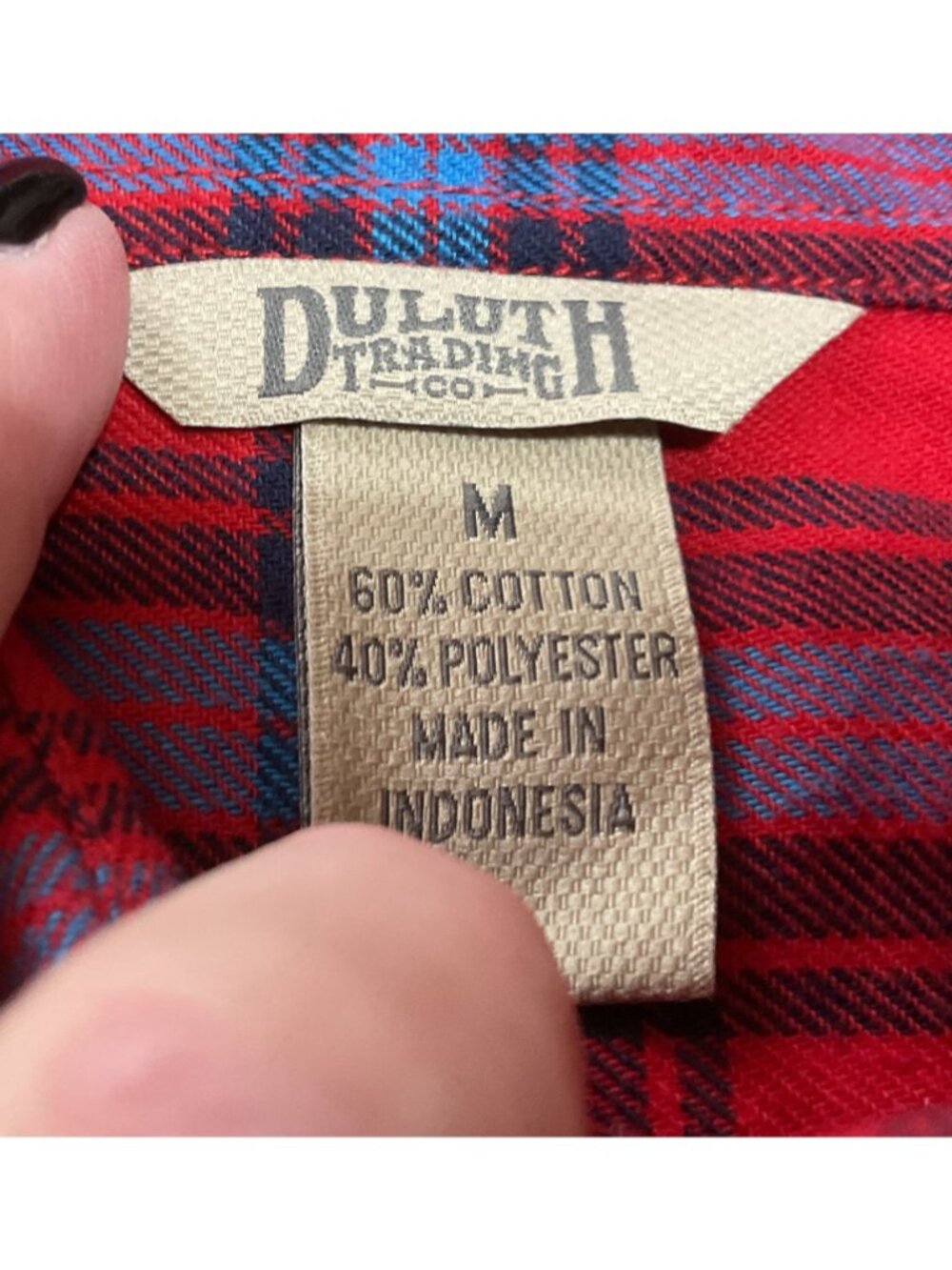 Duluth Trading Co Womens Medium Purple & Red Plaid Button-Up Flannel Shirts - Picture 4 of 8